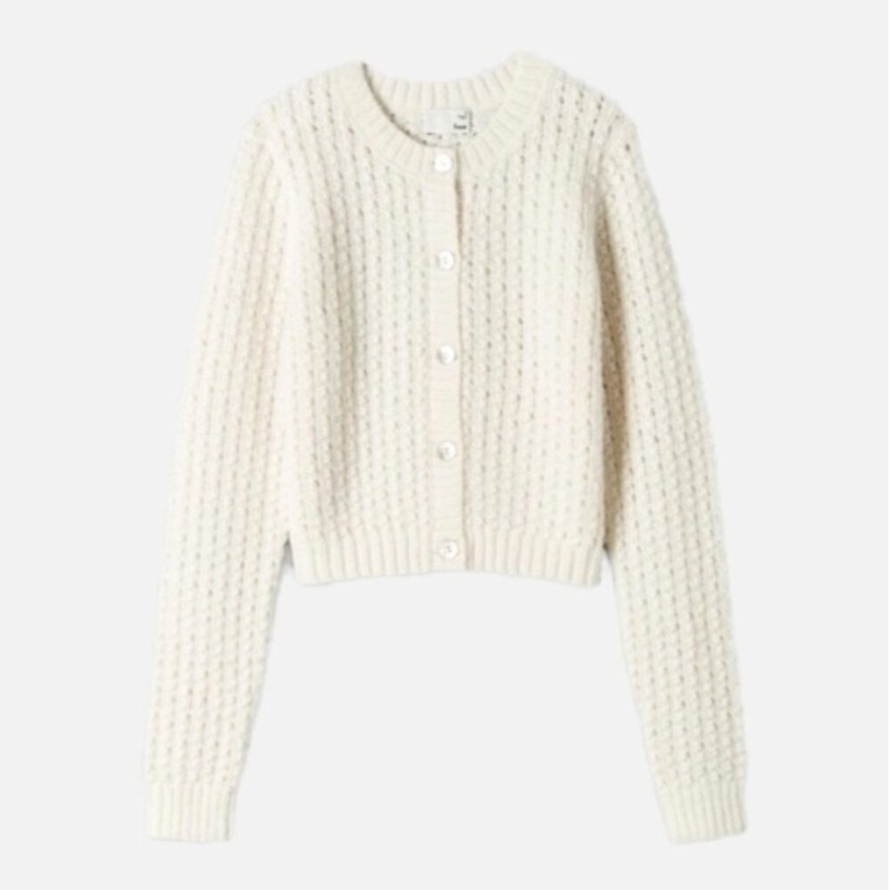 Wilfred Fortune Cardigan Alpaca Mohair Sweater Crochet Espace XXS Aritzia